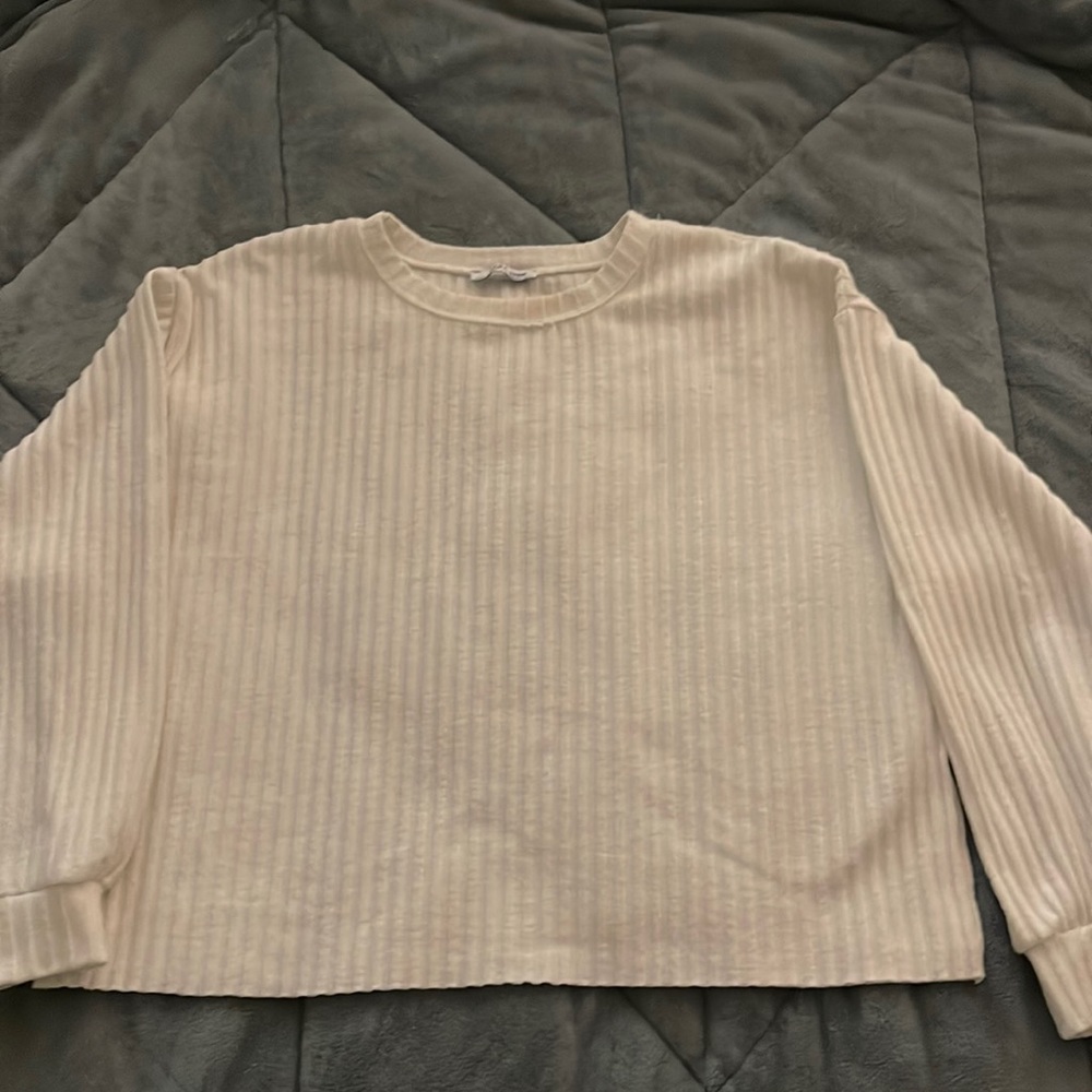 White/Cream long sleeve Zara top